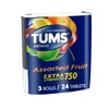TUMS Antacid Chewable Tablets, Assorted Fruit, 24 Count Roll, 3