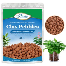 Riare 4 LBS Organic Expanded Clay Pebbles for Plants- 4mm-16mm Natural Leca Balls Lightweight Hydroponic Clay Pebbles Aggregate for Indoor Plants, Hydroponic Growing, Plants Drainage, Aquaponics