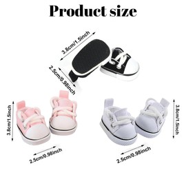 3 Sets Mini Doll Shoes Accessories Pink Shoes for 17cm Big Doll or 15cm Small Doll, 3Pair Fashion Canvas Sneakers Set for Girls and Men’s bubu by dreamynini