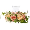 Nearly Natural 4685-AP Mini Rose Candelabrum Silk Flower Arrangement,Assorted Pastel