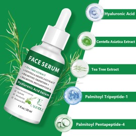 LAKIBOLE 3 Pack 2% Hyaluronic Acid Serum with 4% Tea Tree Extracts & 1% Centella Asiatica Extracts Revitalize & Balance Skin (1fl.oz/30ml Each)