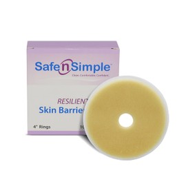 Safe n' Simple Resilient Skin Barrier Ring - 4" - Colostomy Ostomy Barrier Ring - Ileostomy & Colostomy Supplies Rings - Adhesive Urostomy & Ostomy Supplies - Skin Adhesive Barrier Ostomy Rings