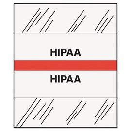 Tabbies Medical Chart Index Tabs HIPAA 1-1/4"W x 1/2" H, Red, 100 Tab Inserts Per Pack (54546)