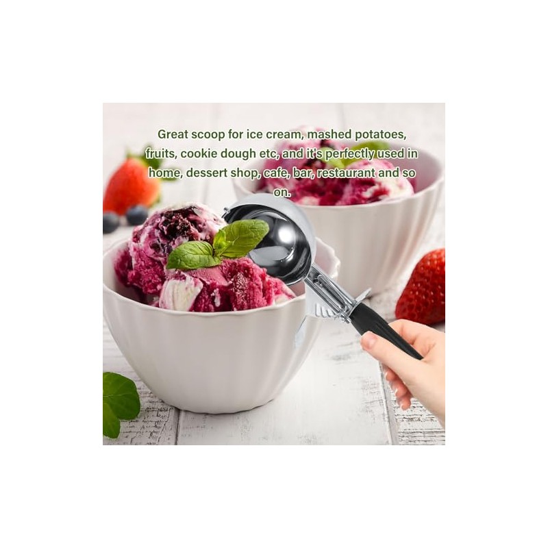 Cuchara para Helado, Cuchara Acero Inoxidable de Grado Alimenticio, Cuchara