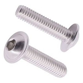 M4-0.7 x 16mm (60 pcs) Flanged Button Socket Head Cap Screws, 304 Stainless Steel, Full Thread, ISO7380-2