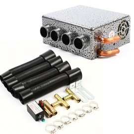 Upgraded of 12V Universal Auxiliary Heater Underdash Heat with Speed Switch for Car or Truck Minivans Excavators Harvesters 4 ports US Stock