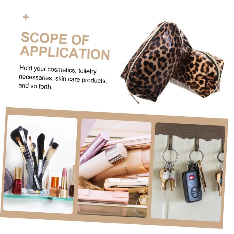 Healeved 4pcs Leopard Travel Cosmetic Bag Large Capacity Makeup Pouch
