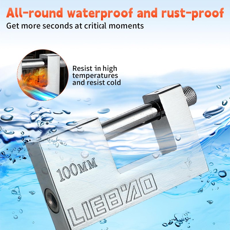 Padlock Weatherproof, Container Lock Large with 3 Keys Heavy Duty