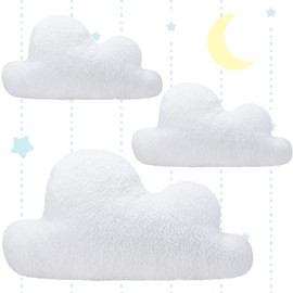 Unittype Unittype 3 Pcs Clouds Shaped Throw Decorative Pillows Cute Soft Cloud White Waist Rest Cushion Lovely Floor Cushion Reading Pillows 2 Size Girls Kids Cloud(15 Inch, 9.8 Inch)