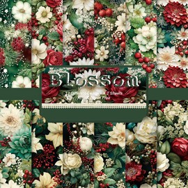 YASMEN Single-Sided Scrapbook Paper Pad - 6x6 Flower Cardstock Paper Pad Pads for Card Making, Scrapbooking, Greeting Cards, Junk Journal, Planners, Art Collage - 24 sheets