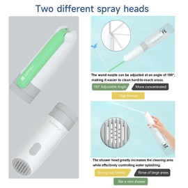 Portable Bidet | High Pressure | Travel Bidets with 2 Different Nozzle | Rechargeable Electric Portable Bidet for Men & Women | Portable Bidets for Travel (‌Military Green)