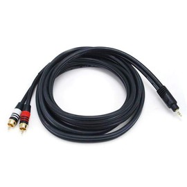 Monoprice 105607 10-Feet Premium 2.5-Meters Stereo Male to 2RCA Male 22AWG Cable - Black