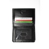 L-Fold Credit Card Trifold Black Leather Wallet - RFID Blocking