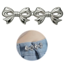 filheraze 4 Sets of Waistband Tight, Adjustable Nail-free Waist Buckles, Haute Couture Waist RCA with Duplex Bows, Sewing Clips, Button Needles for Jeans, Reusable