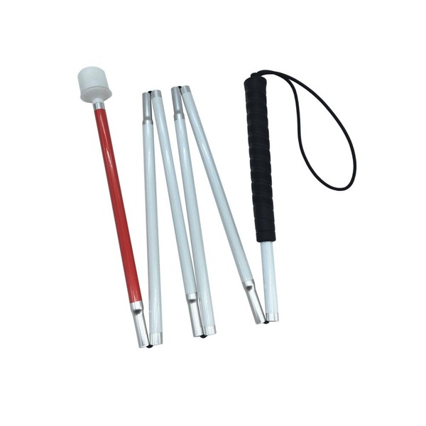 Aluminum Mobility Folding White Cane for Vision Impaired and Blind