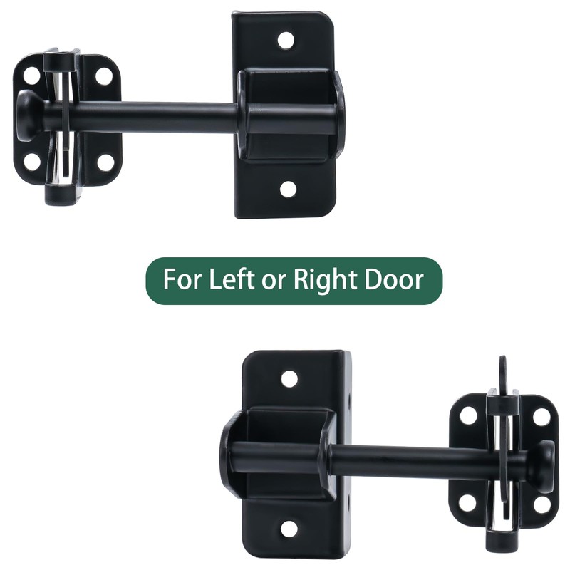 Self-Locking Gate Latch, Heavy Duty Gravity Fence Latch for Wooden