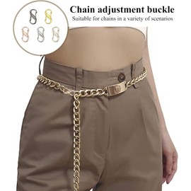 Ieron 6 Pcs Universal Adjustable Metal Buckles for Chain Strap Bag, Chain Shortener for Daily Replacement and Use, Small Clip Multicolored