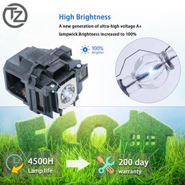 TZRSQL A+ Quality for Epson ELPLP87 BrightLink 536Wi PowerLite 520 525W 530 535W 2040 EB-2140W EB-520 EB-525W EB-530S EB-535W H673B V13H010L87 Replacement Projector Lamp Bulb with Housing