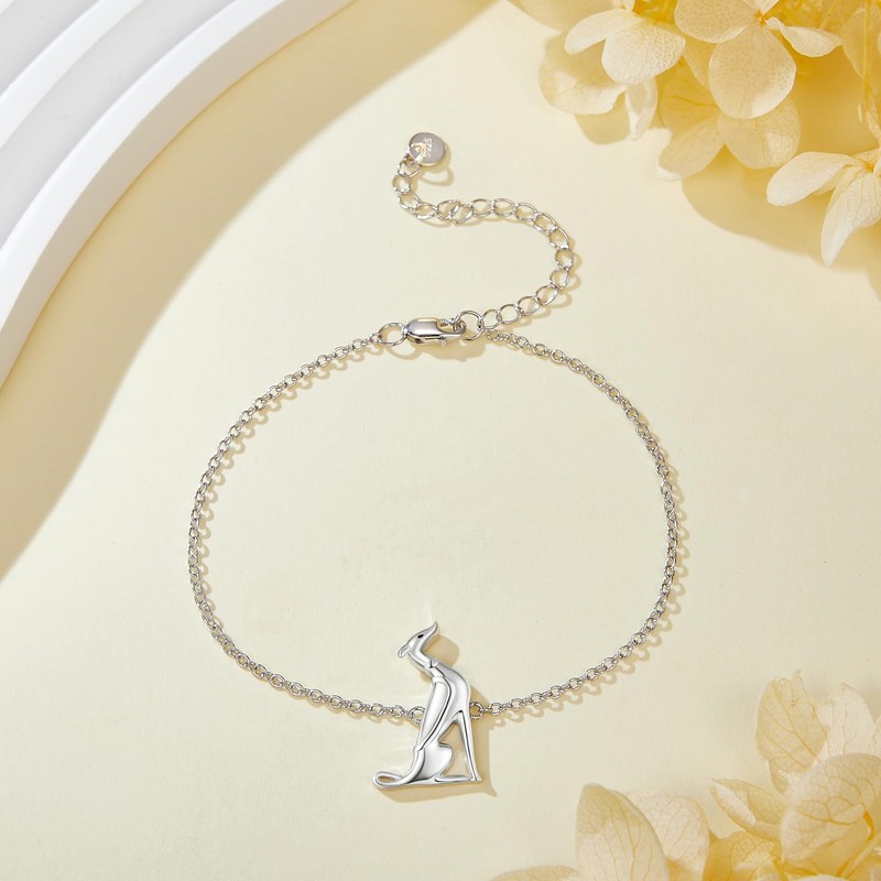 JERWLI Greyhound Whippet Bracelet 925 Sterling Silver Greyhound Jewelry Gifts