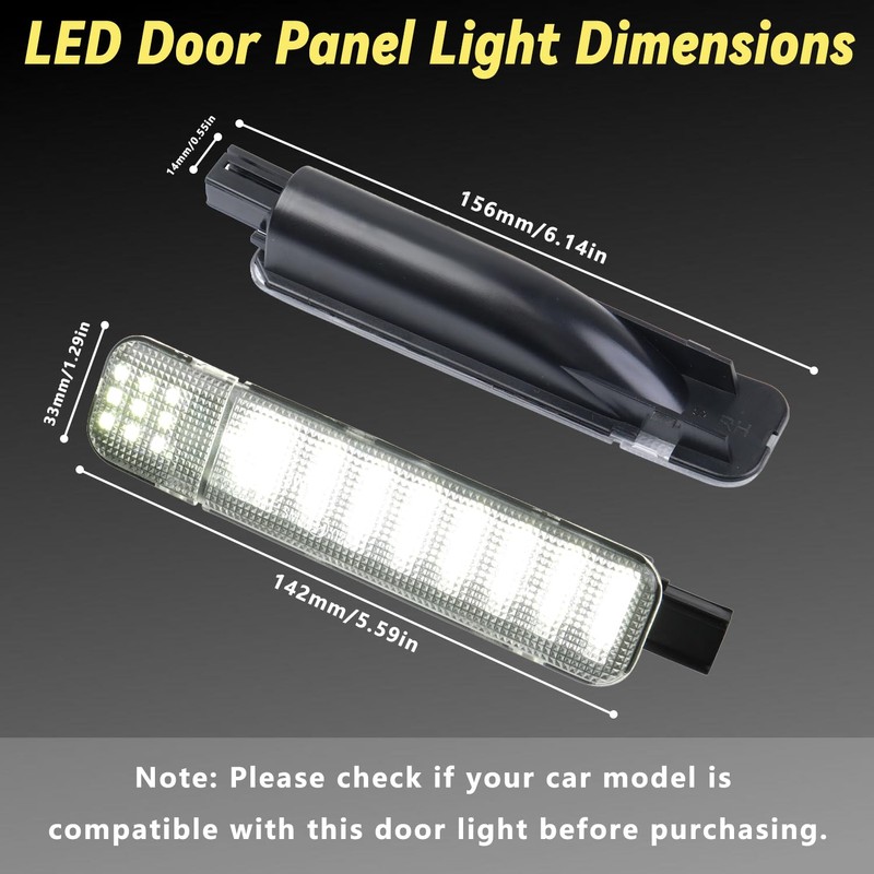 LED Door Interior Panel Courtesy Lights Door Warning Lamp Compatible