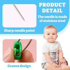 Colourful Nappy Safety Pins, Pack of 100 Safety Pins, Nappy Push-in Pins, Safety Lock Stainless Steel Plastic Head Safety Pins, for Terry Squares, Flat and Prefold Nappies