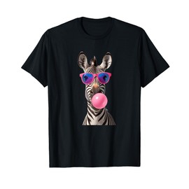 #snirt Funny Zebra Bubblegum Bubble Pink Sunglasses T-Shirt