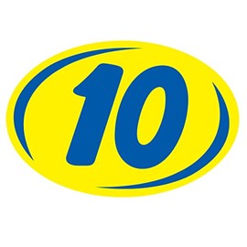 Bold Year Model Signs Black and Chartreuse, Oval, Adhesive Windshield Year Model Sign, Durable, Waterproof Vinyl EZ-Line EZ226 (Blue Yellow, 2010)