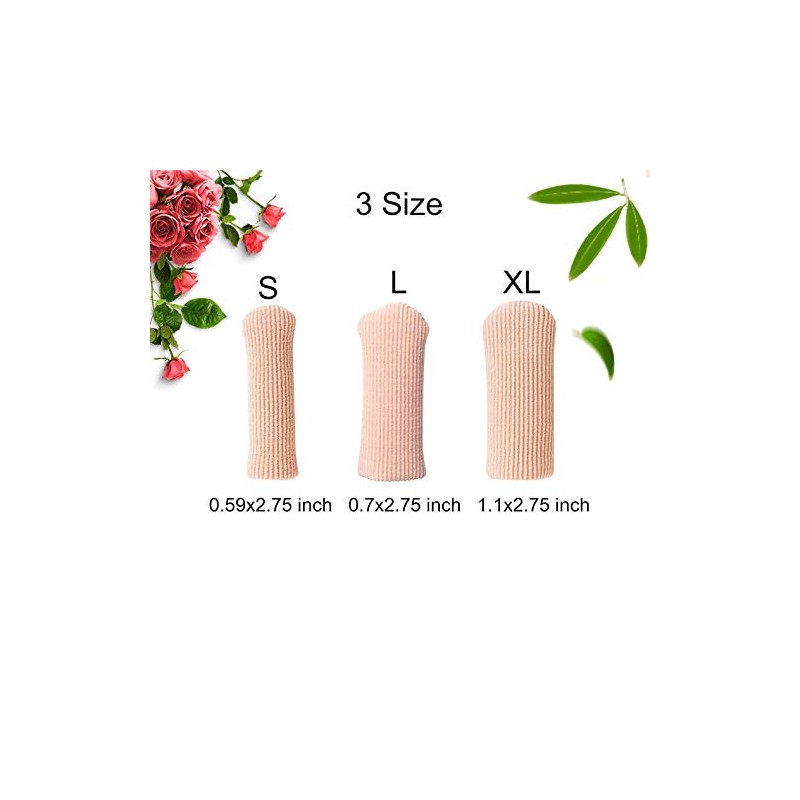 Makhry 4pcs Adjustable Cuttable Gel Toe and Finger Cap Lined