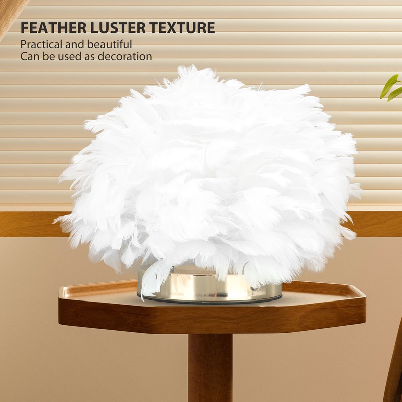 Feather Table Lamp USB Type C 5V Touch Control Stepless