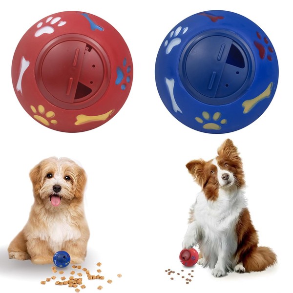 XZSKD 2 PCS Dog Treat Ball, Treat Ball Dog Toy,