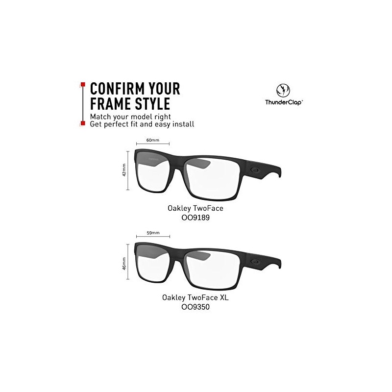 ThunderClap Polycarbonate Replacement Lenses for Oakley TwoFace Sunglasses OO9189, Transparent