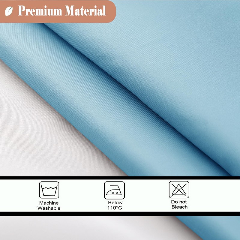 UFRIDAY Small Shower Curtain 48 x 72 inches,Light Blue Fabric