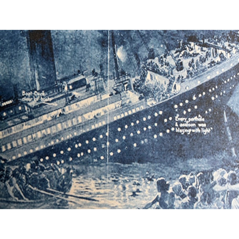 TITANIC SINKING APRIL 15, 1912 REPRINT OF AN OLD LITHO,