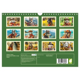 Wilder Style. Modische Wölfe in der Natur (Wandkalender 2026 DIN A4 quer), CALVENDO Monatskalender