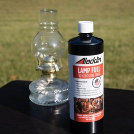 Aladdin Clear Lamp Oil Fuel - Kerosene Alternative Clean Burning Odor Free for Indoor/Outdoor Flat Wick Lanterns, Lamps and Tiki Torches, 64 Ounces