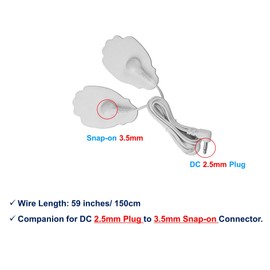 4 Pieces Replacement TENS Lead Wires 2.5mm Plug to 3.5 mm Snap Replace Cable Lead Wires for TENS Muscle Nerve Stimulators