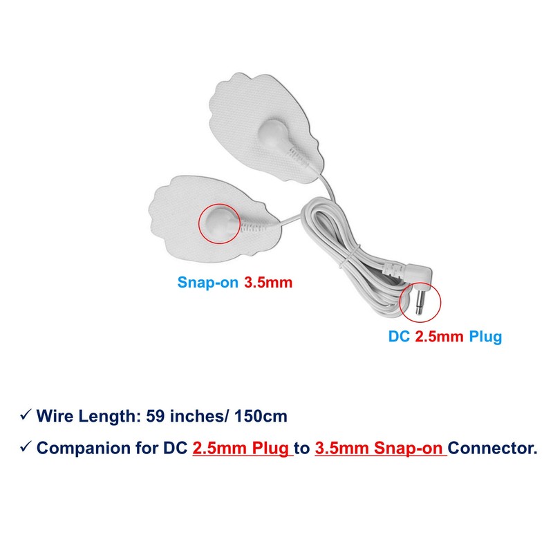 4 Pieces Replacement TENS Lead Wires 2.5mm Plug to 3.5