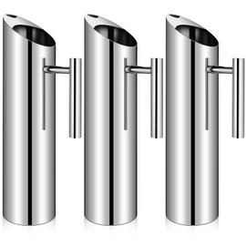 Funnymoom 3 Pack Stainless Steel Water Pitcher 67oz/2L Modern Metal Pitcher with Ice Guard Silver Carafe Drink with Handle or Iced Hot Drink Tea Juice Coffee Beer