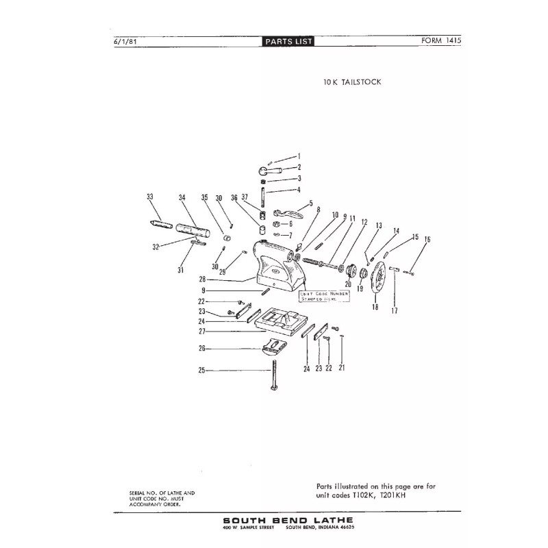 Shop Made South Bend Lathe 9" & 10" Tailstock Screw
