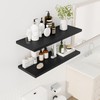 36" Floating Shelves for Wall, 12" Deep Slim Black Floating