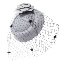 Ro Rox Ruby Roses Vintage Retro 40s 50s Fascinator Wedding Party Hat, gray, Unit size