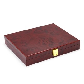 SAFE Lacquer Wood Coin Case for 2 Euro Coins in Coin Capsules