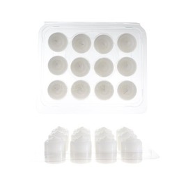 MEGA CANDLES - Unscented 8 Hours Votive Candles - White, Set of 12