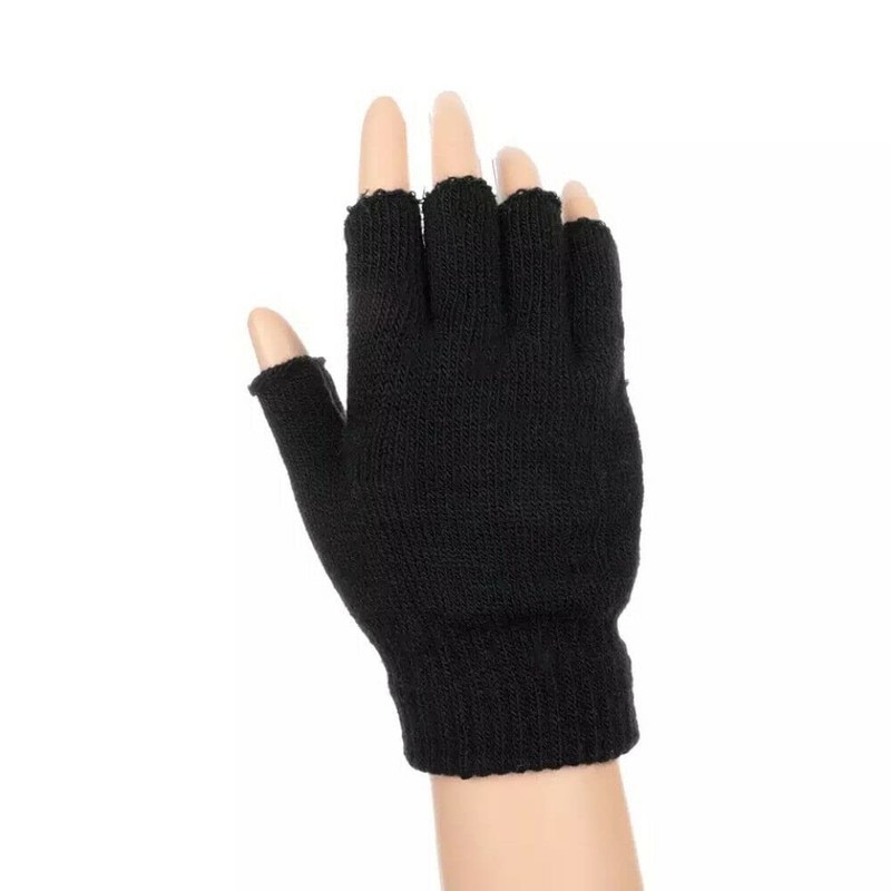 Unisex Fingerless Thermal Fleeced Warm Winter Magic Driving Typing Black