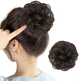 Elastic Wavy Curly Chignon Ponytail Hair,Buns Hair Piece,Messy Curly Bun Hair Pieces