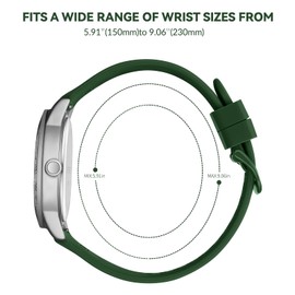 OXFANITE Men’s Watch Military Style Sporty Easy to Read Waterproof with Silicone Band Full Numerals Dial Analog Quartz Watches for Men 9102 Green