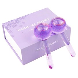 2Pcs Ice Facial Rollers Crystal Ball Refreshing Beauty Massager Roller Ball with Cooling Effect