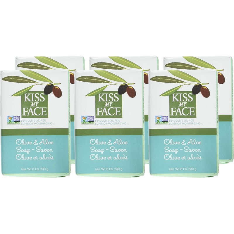 Pack of 6 x Kiss My Face Bar Soap Olive