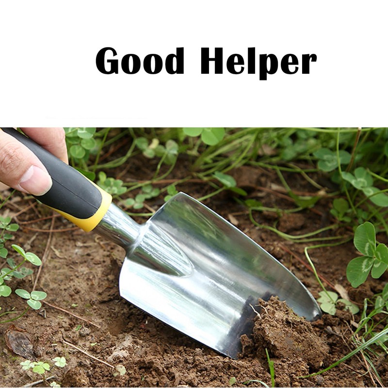 Gardening Shovel Yellow Digging Trowel for Lawn Planting Alloy Spade