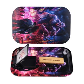 Metal Tray with 3D Art Magnetic Lid Tray Cover for Metal Tray Size 11x7 inches Perfect for Storage (Gorilla)